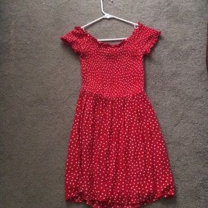 Red polka dot dress